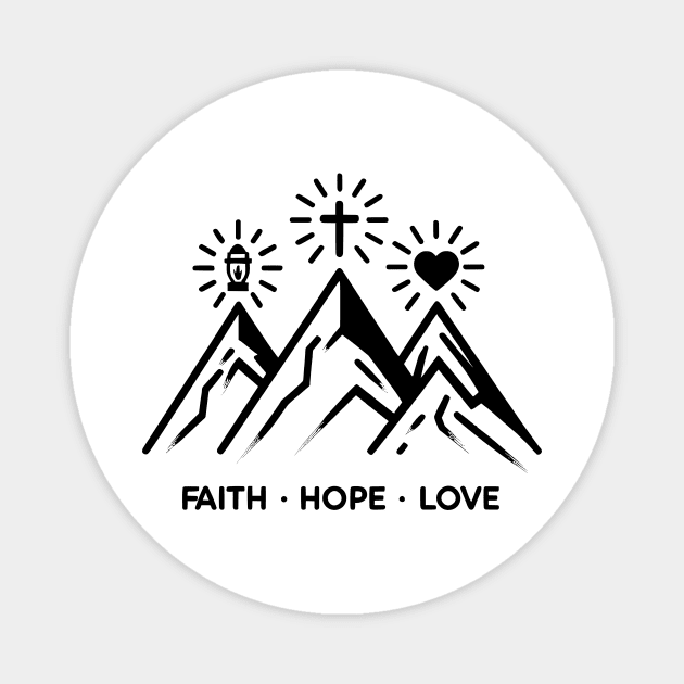 Faith Hope Love Magnet by Frank Ring